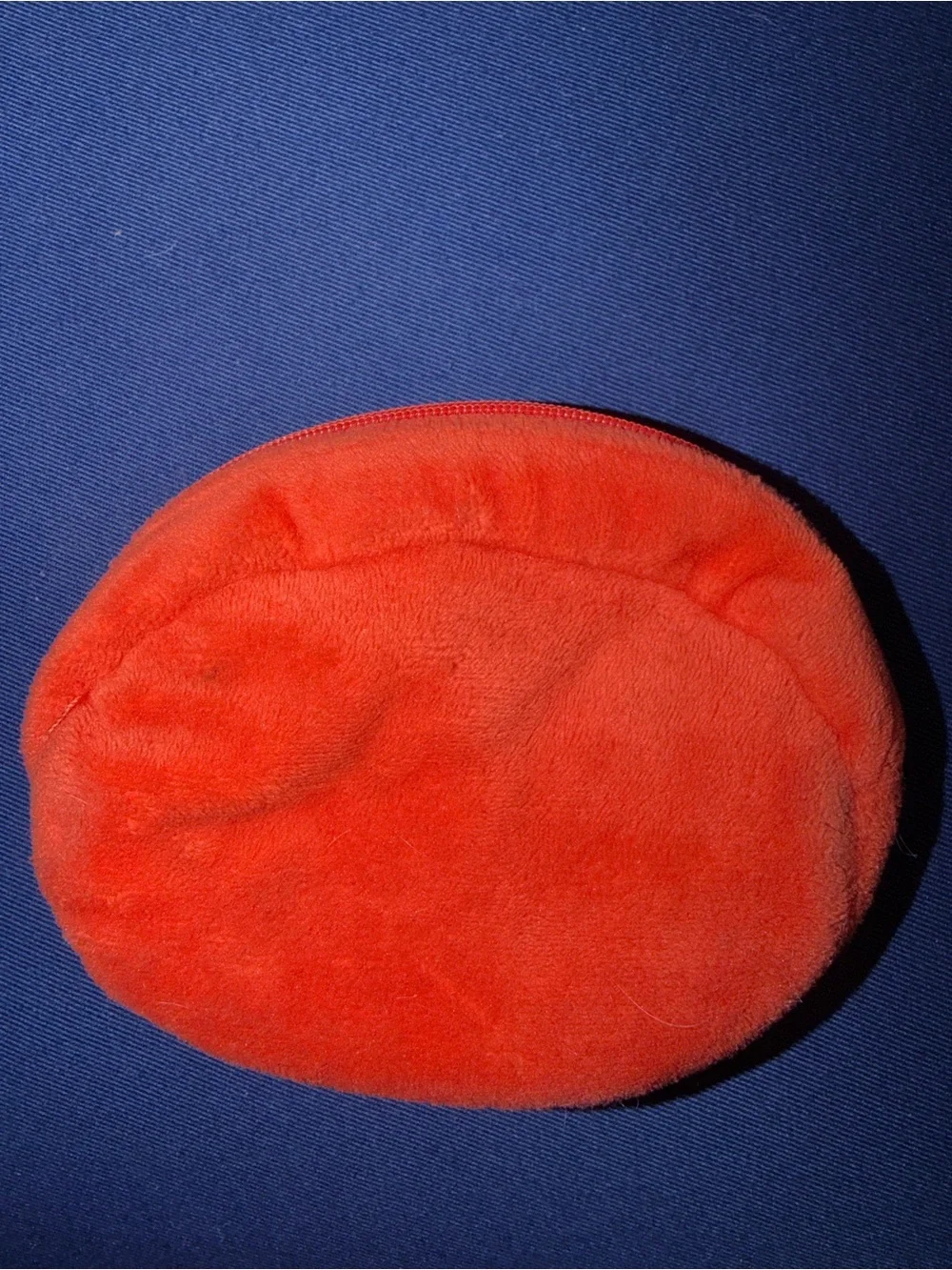 SHEIN Red Plush Tomato Coin Pouch with Green Embroidered Top